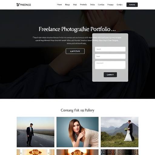 Portfolio website voor een freelance fotograaf met een galerij en contactformulier.
